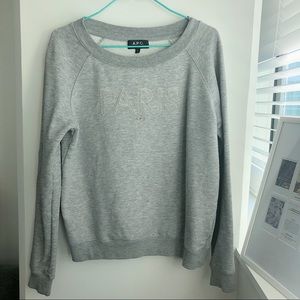 APC Paris Logo Sweatshirt Size Small Grey Cotton Crew Neck